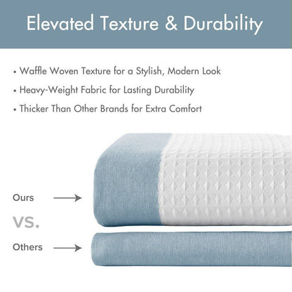 Madison Park - Spa Waffle Shower Curtain - Blue - Quahog Bay Bedding