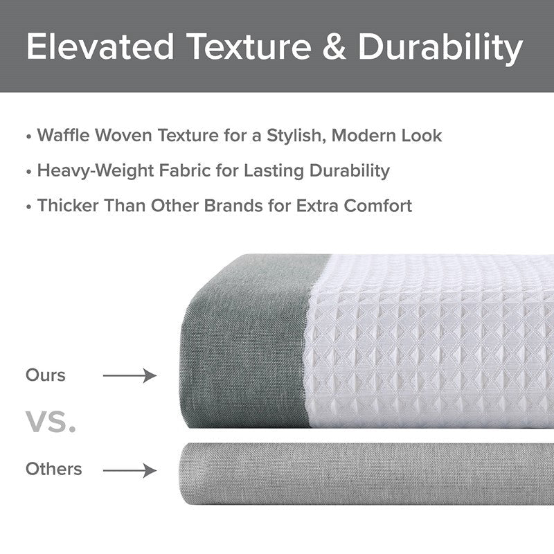 Madison Park - Spa Waffle Shower Curtain - Charcoal - Quahog Bay Bedding