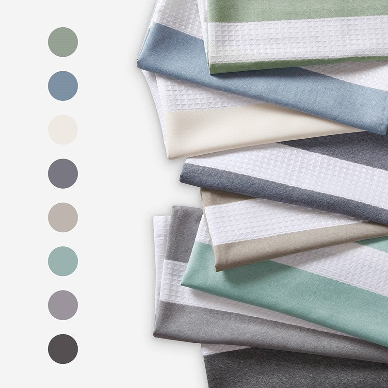 Madison Park - Spa Waffle Shower Curtain - Charcoal - Quahog Bay Bedding