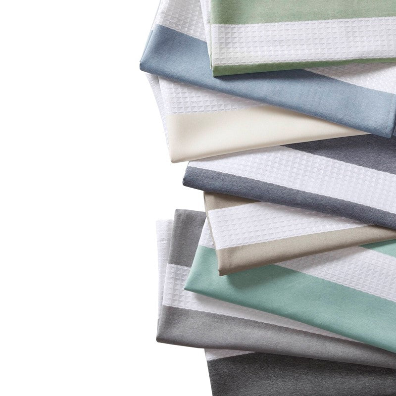 Madison Park - Spa Waffle Shower Curtain - Charcoal - Quahog Bay Bedding