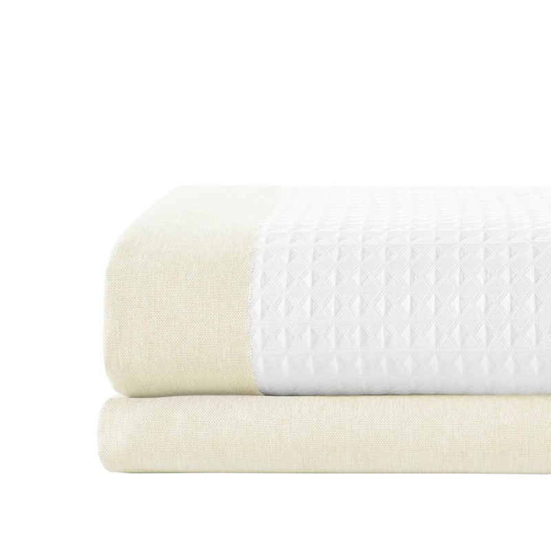 Madison Park - Spa Waffle Shower Curtain - Cream - Quahog Bay Bedding