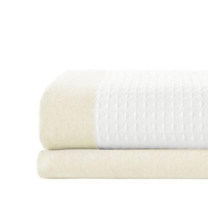 Madison Park - Spa Waffle Shower Curtain - Cream - Quahog Bay Bedding