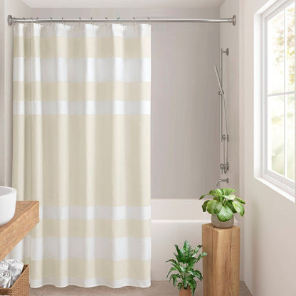 Madison Park - Spa Waffle Shower Curtain - Cream - Quahog Bay Bedding