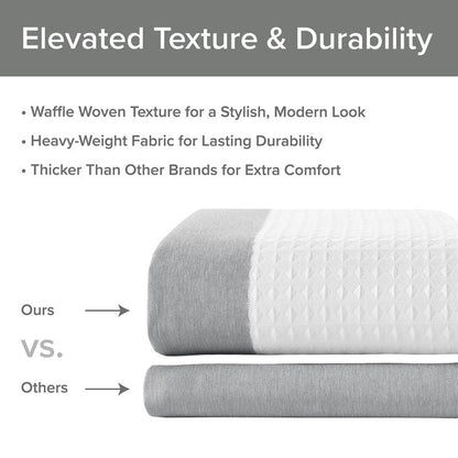 Madison Park - Spa Waffle Shower Curtain - Grey - Quahog Bay Bedding