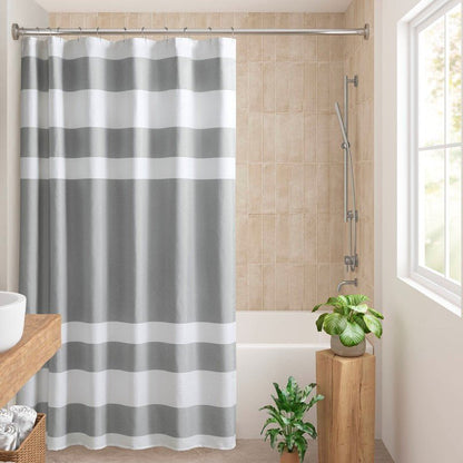Madison Park - Spa Waffle Shower Curtain - Grey - Quahog Bay Bedding