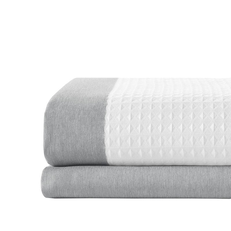 Madison Park - Spa Waffle Shower Curtain - Grey - Quahog Bay Bedding