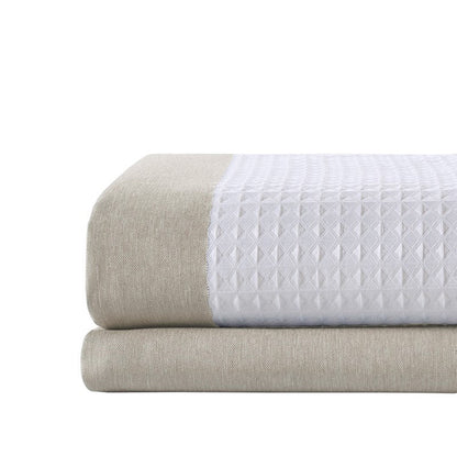 Madison Park - Spa Waffle Shower Curtain - Taupe - Quahog Bay Bedding