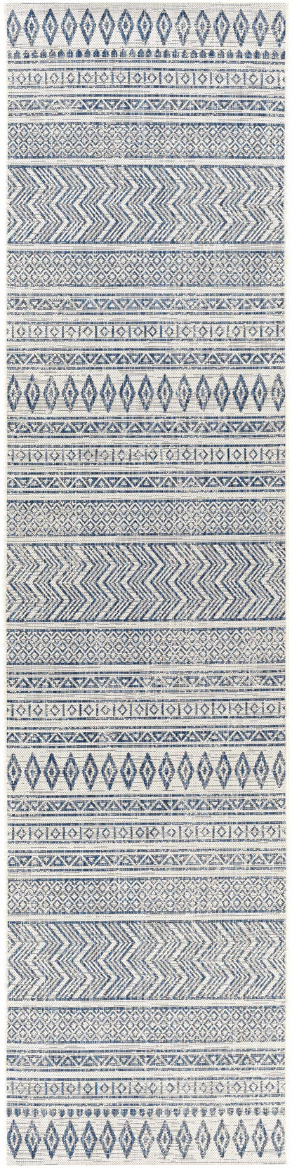 Madras Navy & Light Blue All Over Performance Rug
