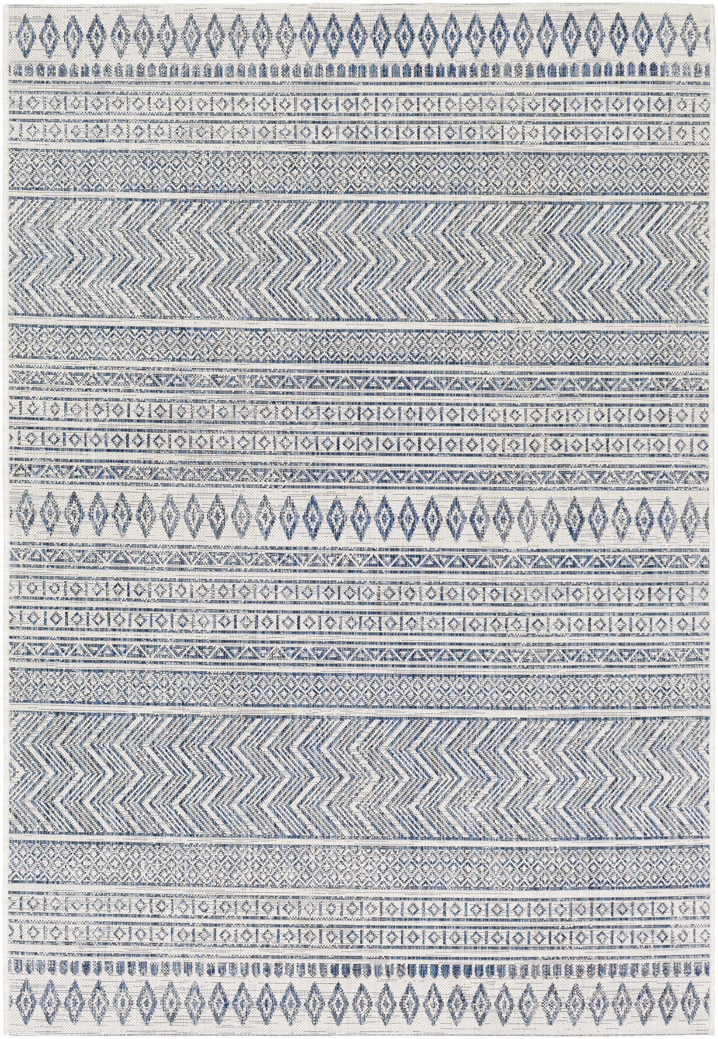 Madras Navy & Light Blue All Over Performance Rug