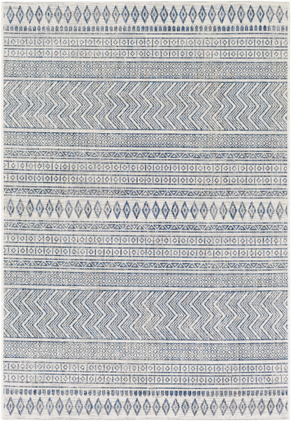 Madras Navy & Light Blue All Over Performance Rug