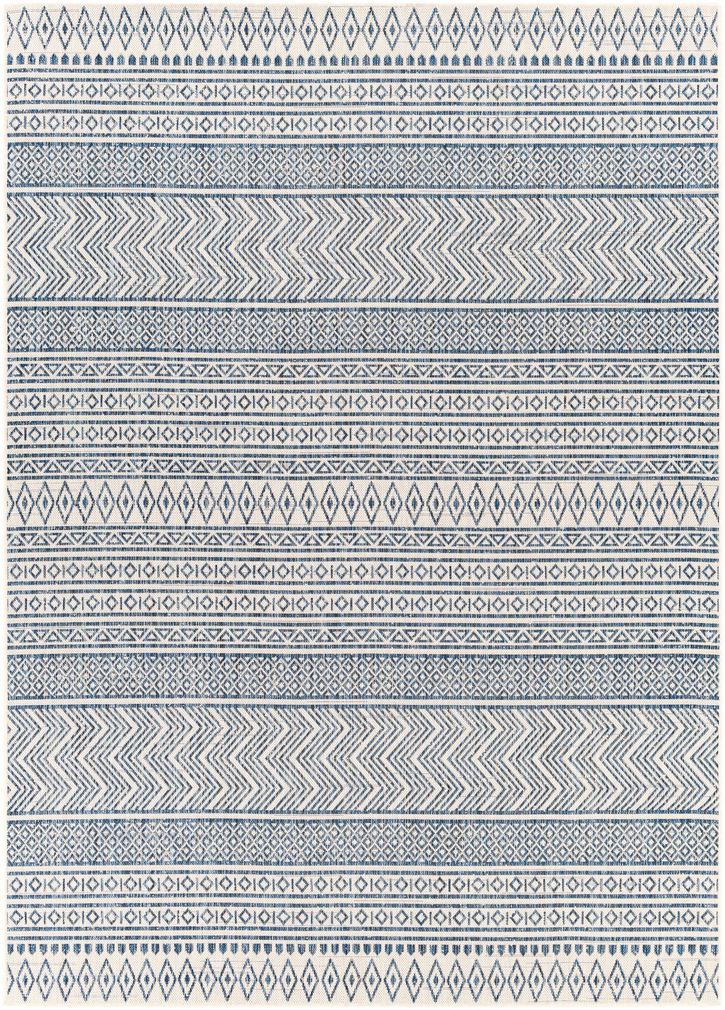 Madras Navy & Light Blue All Over Performance Rug