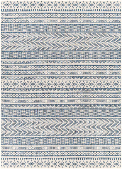 Madras Navy & Light Blue All Over Performance Rug