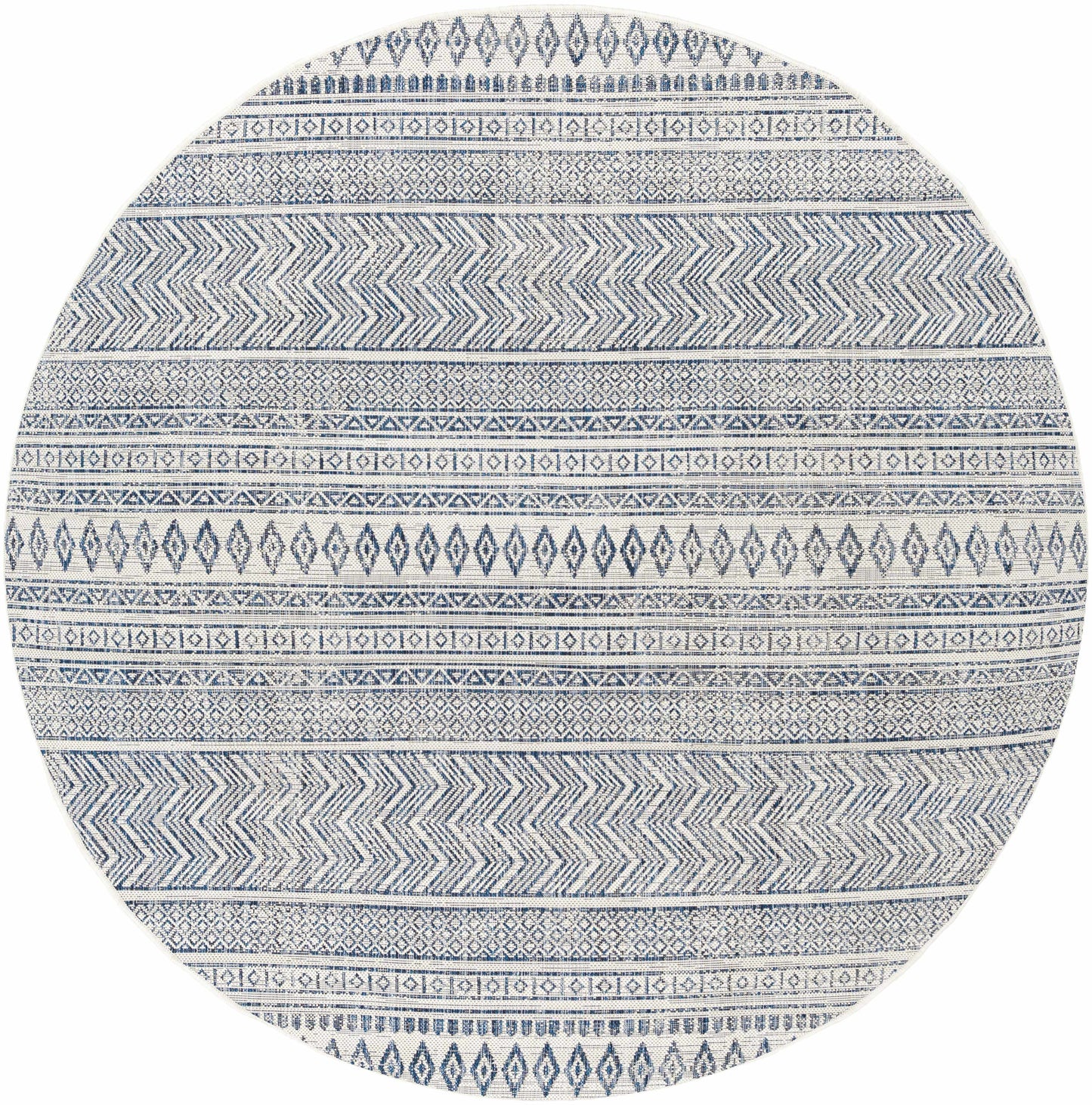 Madras Navy & Light Blue All Over Performance Rug