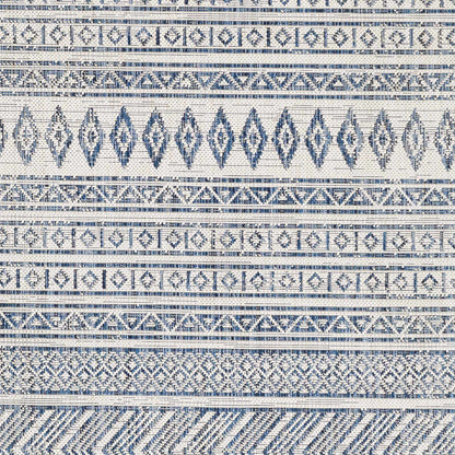 Madras Navy & Light Blue All Over Performance Rug