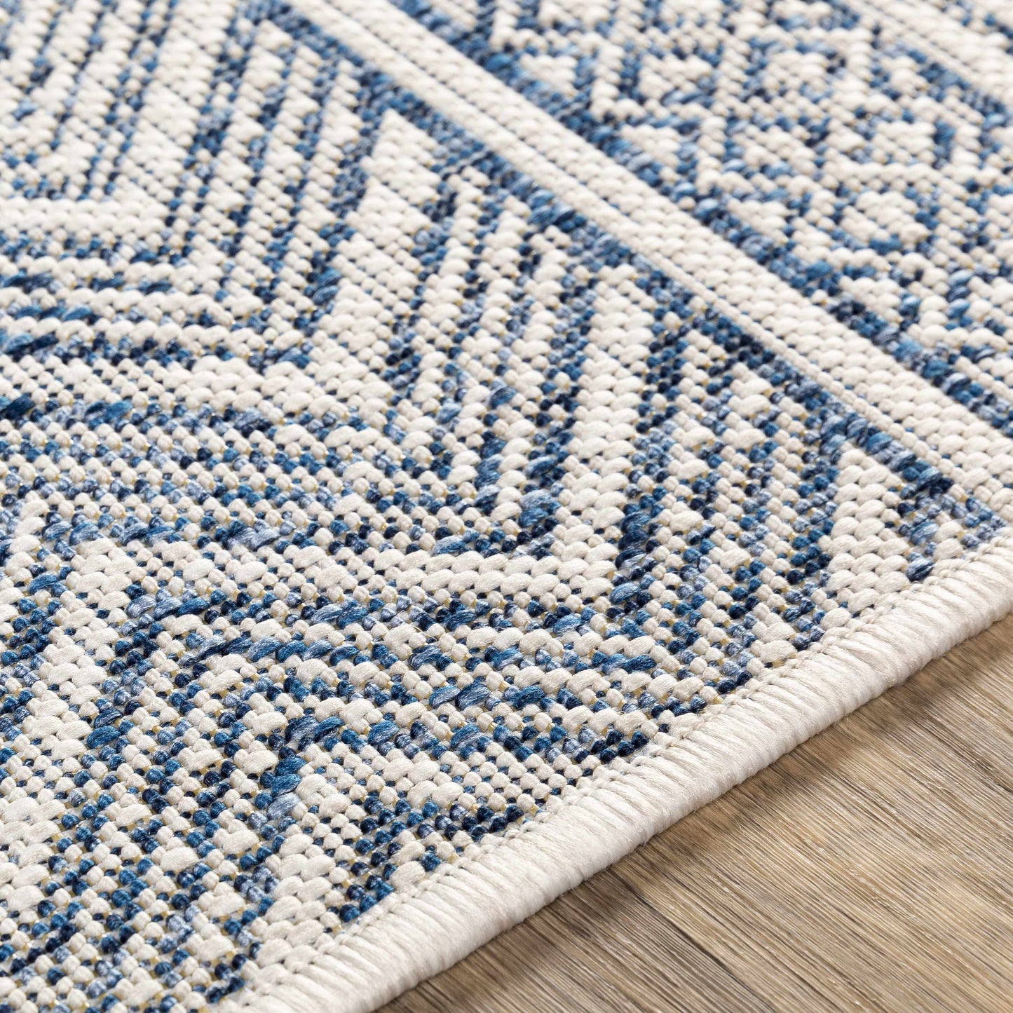 Madras Navy & Light Blue All Over Performance Rug