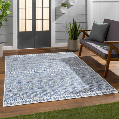 Madras Navy & Light Blue All Over Performance Rug