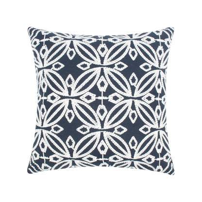 Magnolia Navy Crewel Pillow - Quahog Bay Bedding
