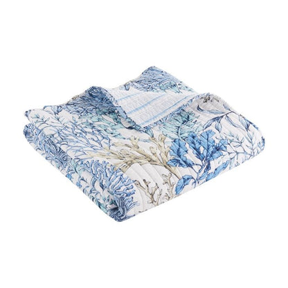 Mahina Coastal Quilted Throw Blanket - Coastal Throw Blanket - Quahog Bay Bedding