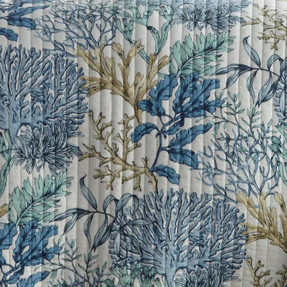 Mahina Quilt Set - Coral and Ocean Themed Quilt Set - Quahog Bay Bedding