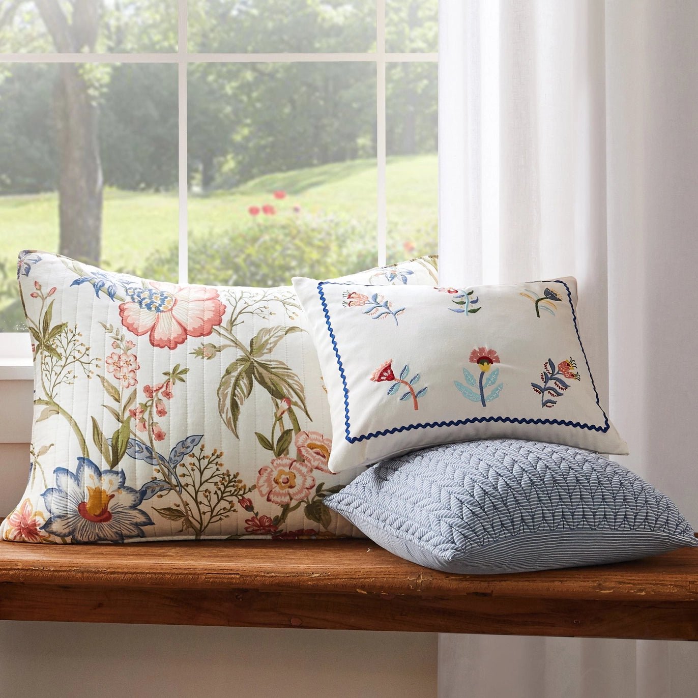 Maileen Stripe Textured Pillow - Quahog Bay Bedding