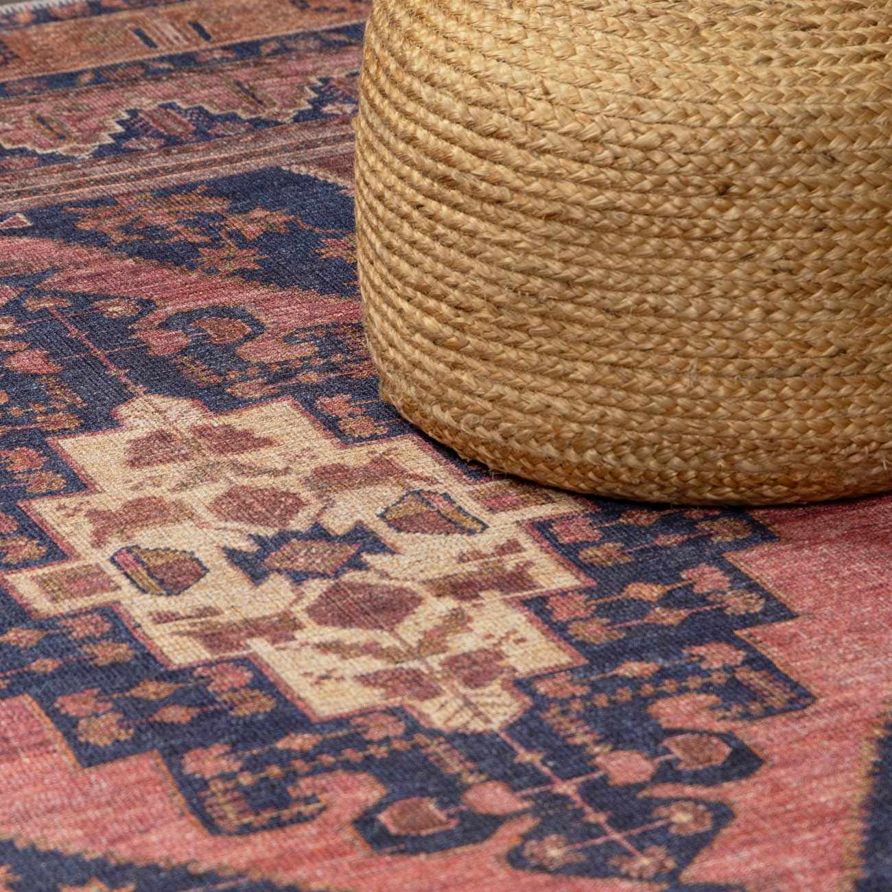 Malamote Vintage Flat Pile Washable Rug - Quahog Bay Bedding