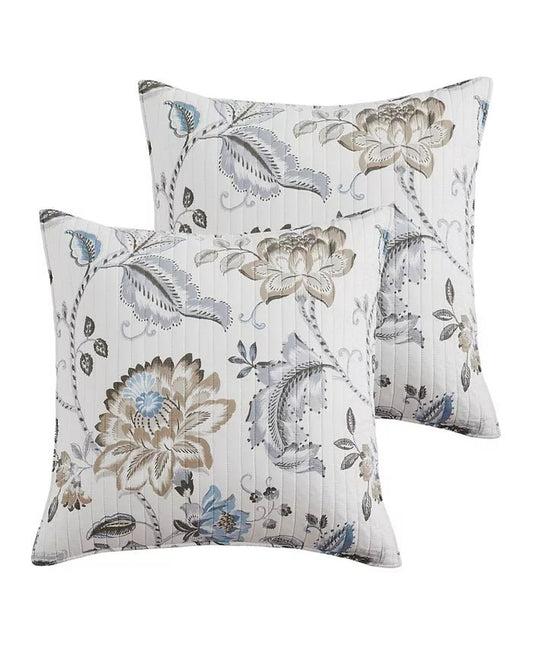 Malaney Neutral Blue Euro Sham Set of 2 - Quahog Bay Bedding