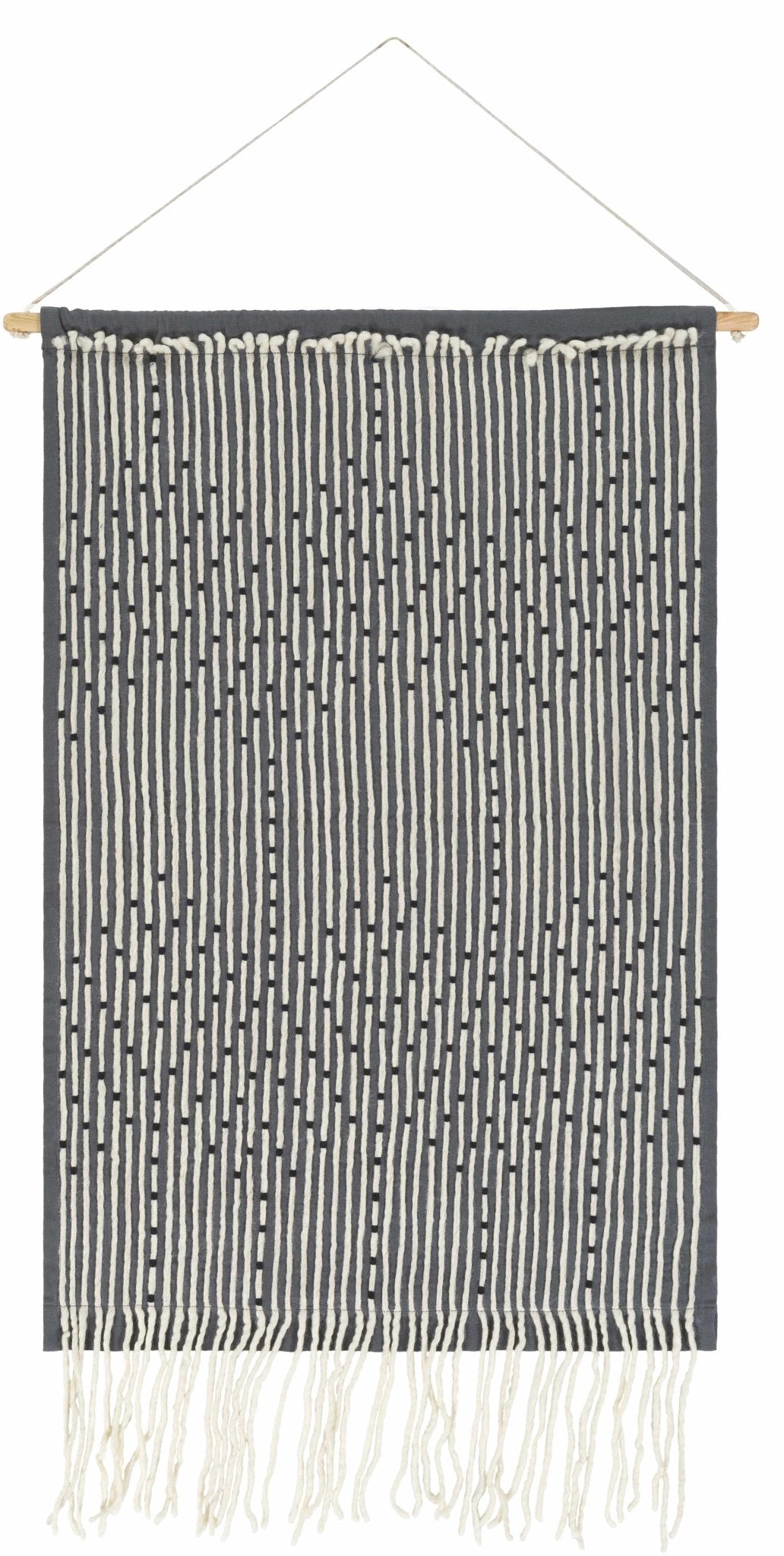 Mansura Gray and White Patterned Wall Hanging - Quahog Bay Bedding