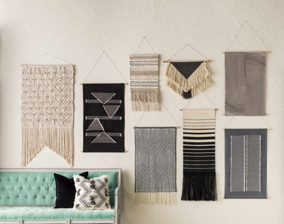 Mansura Gray and White Patterned Wall Hanging - Quahog Bay Bedding