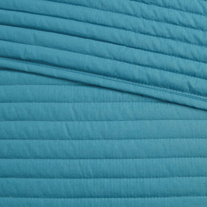 Marina 8PC Printed Seersucker Comforter and Quilt Set Collection - Aqua - Beachy Bedding - Quahog Bay Bedding