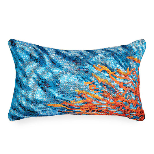 Marina Coral Indoor/Outdoor Pillow - Quahog Bay Bedding