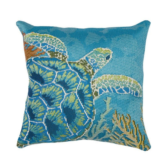 Marina Seaturtle Garden Indoor/Outdoor Pillow 18" x 18" - Quahog Bay Bedding