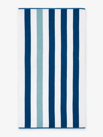 Marine Blue Sea Glass Cabana Beach Towel - Quahog Bay Bedding