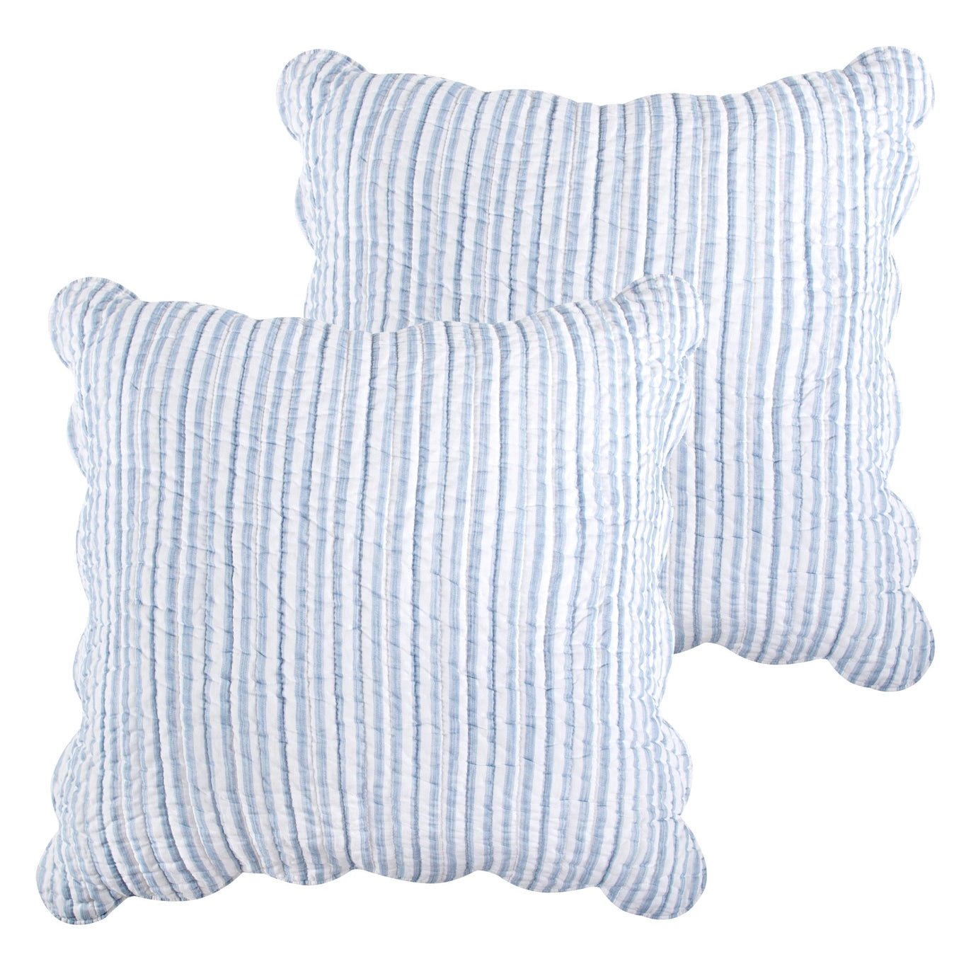 Martha Stripe Blue Euro Sham Set of 2 - Quahog Bay Bedding