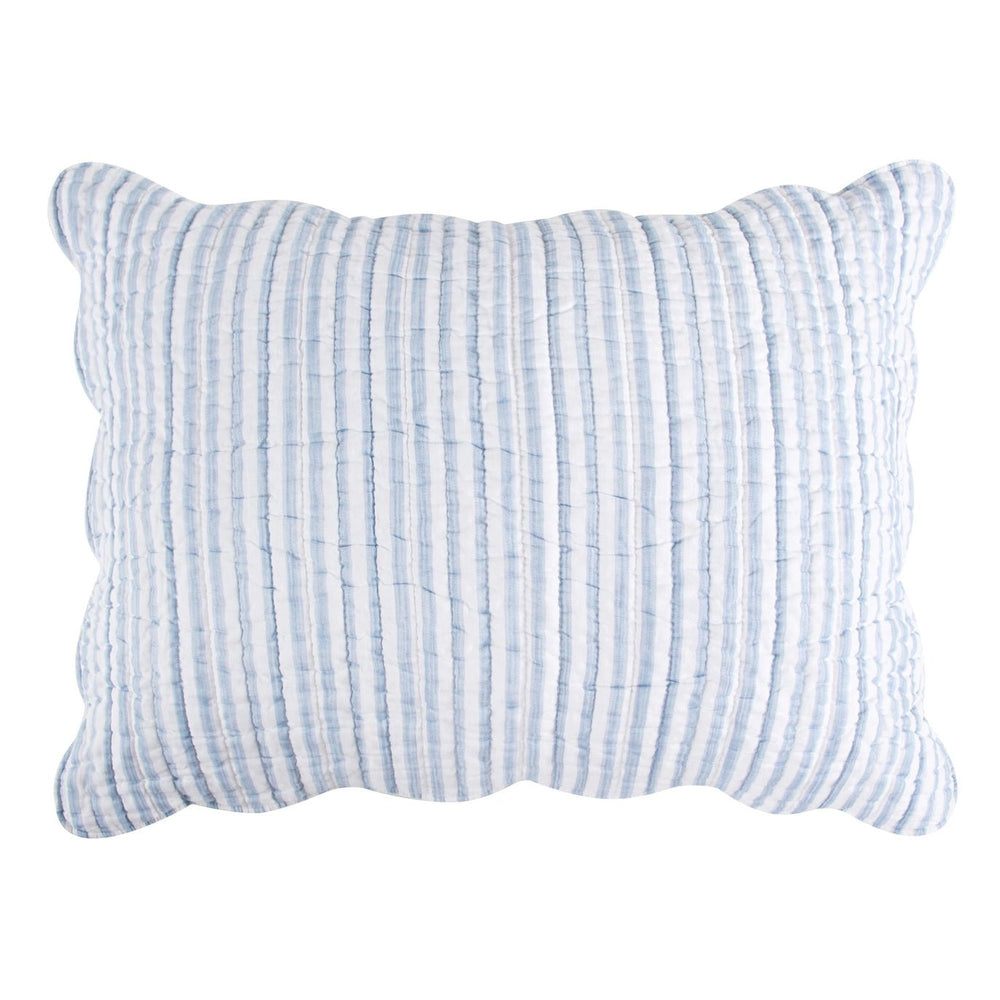 Martha Stripe Blue Quilt Set - Coastal Quilt Set - Blue Stripe - Quahog Bay Bedding