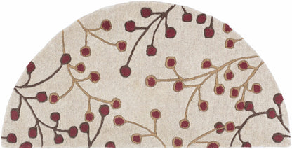 Elsu Beige&Burgandy Wool Rug