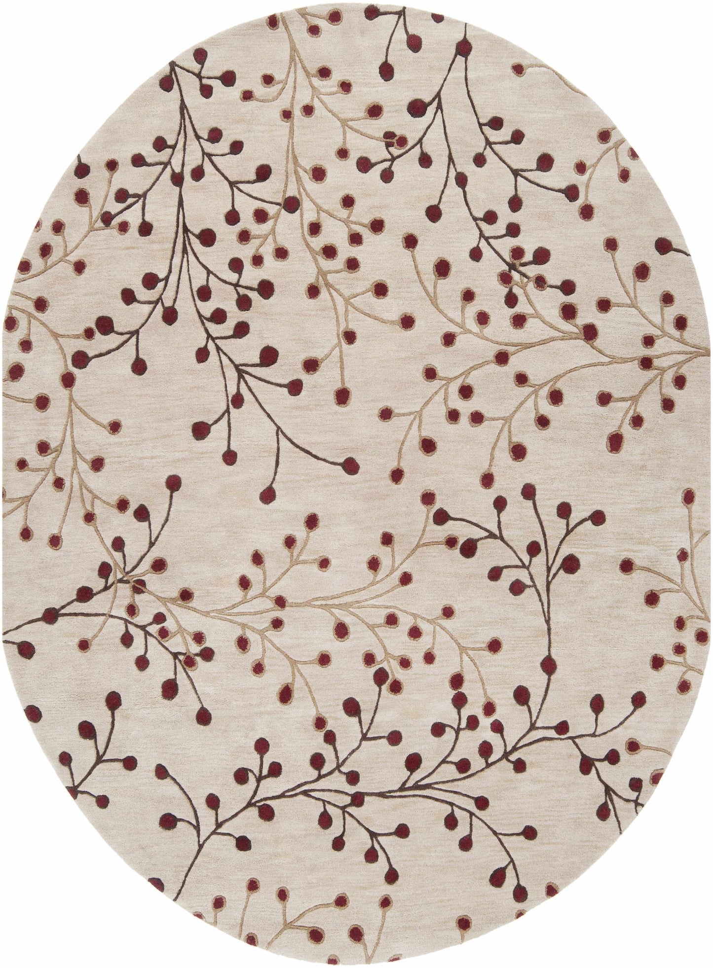 Elsu Beige&Burgandy Wool Rug