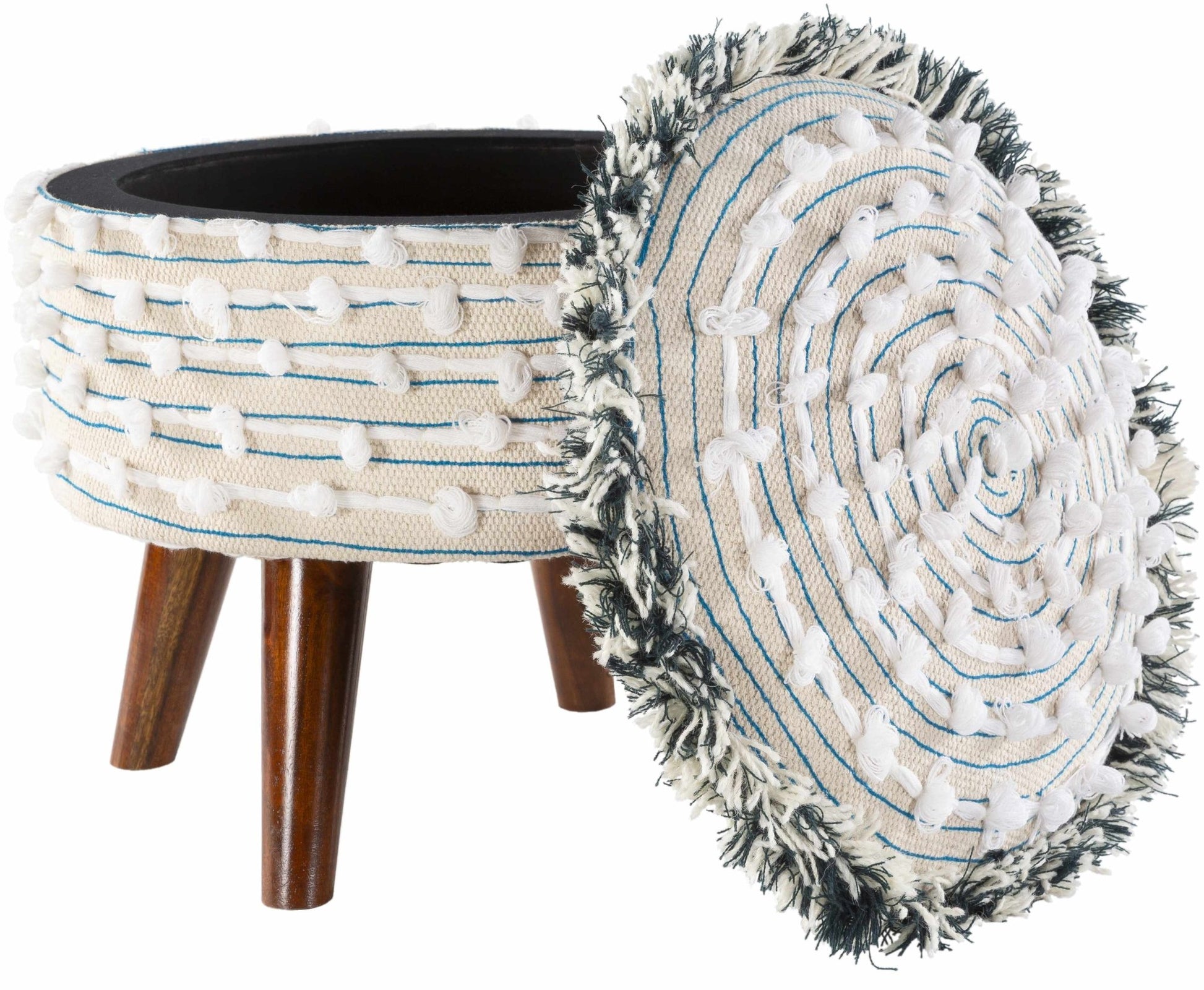 Matagami Beige Hand Woven Stool - Quahog Bay Bedding
