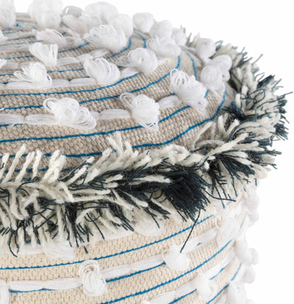 Matagami Beige Hand Woven Stool - Quahog Bay Bedding