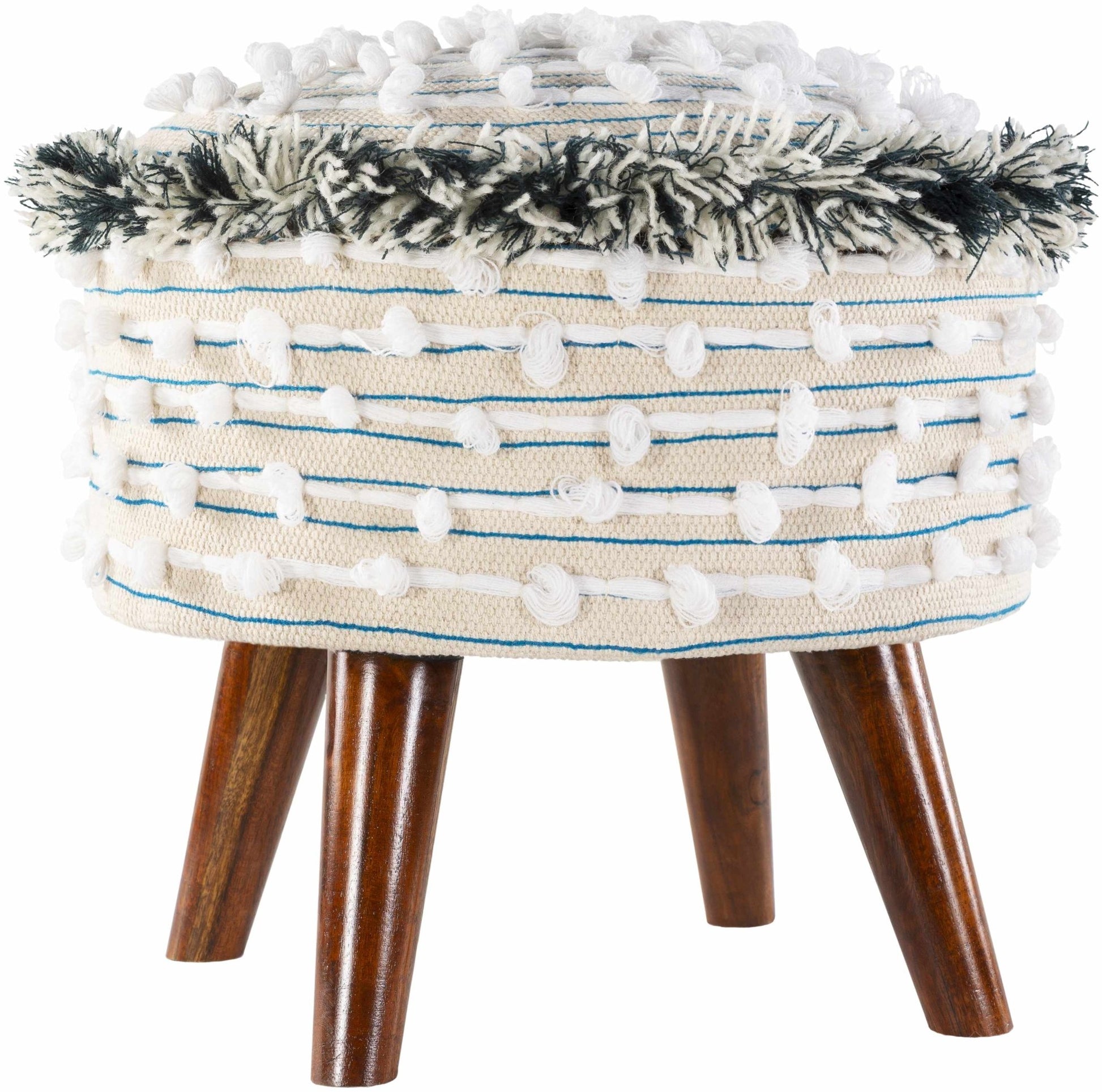 Matagami Beige Hand Woven Stool - Quahog Bay Bedding