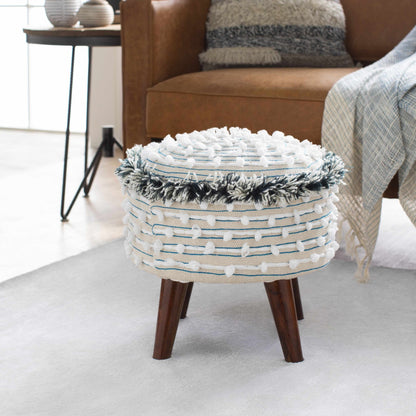 Matagami Beige Hand Woven Stool - Quahog Bay Bedding