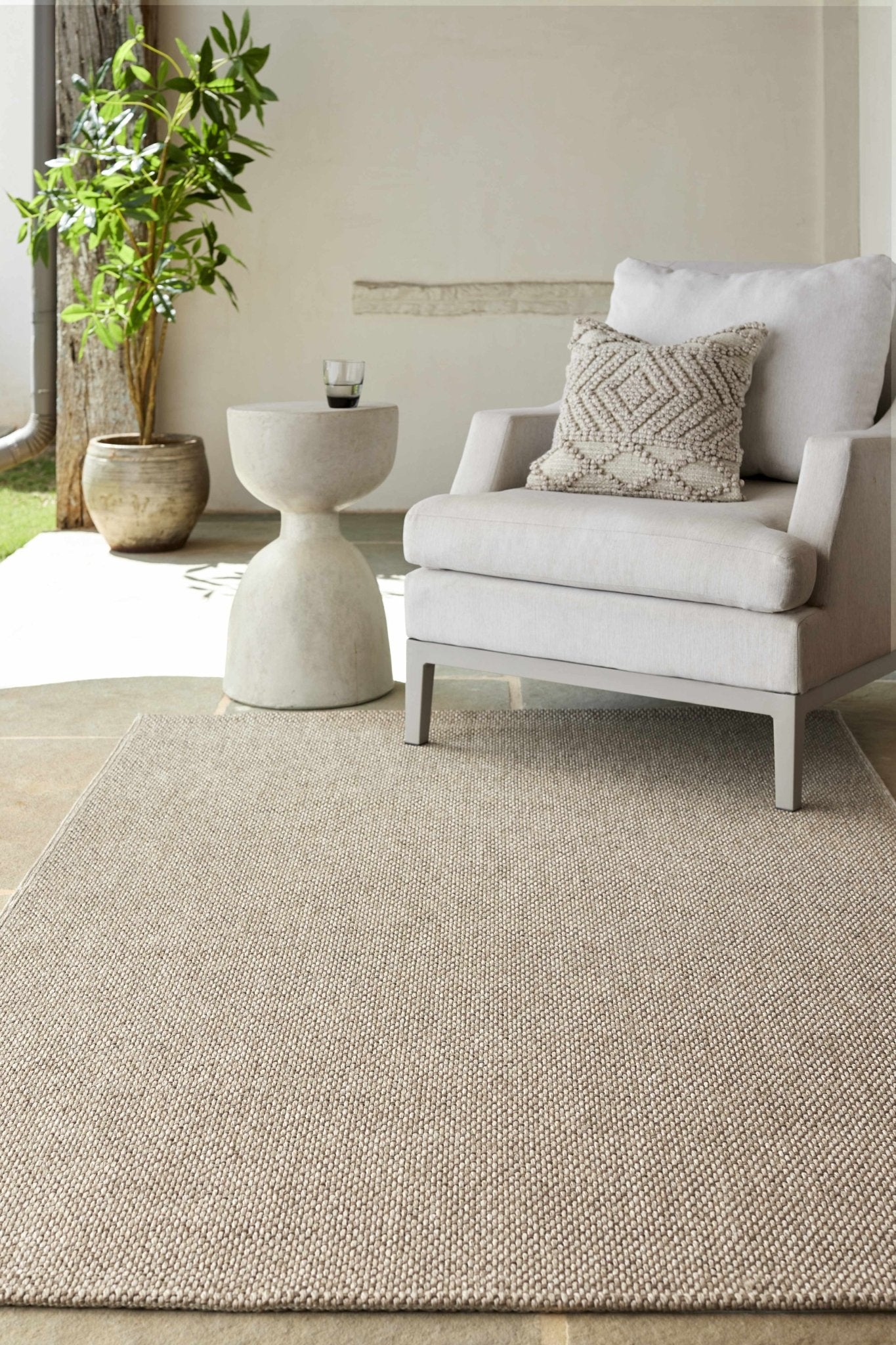Matah Beige Outdoor Area Rug - Quahog Bay Bedding