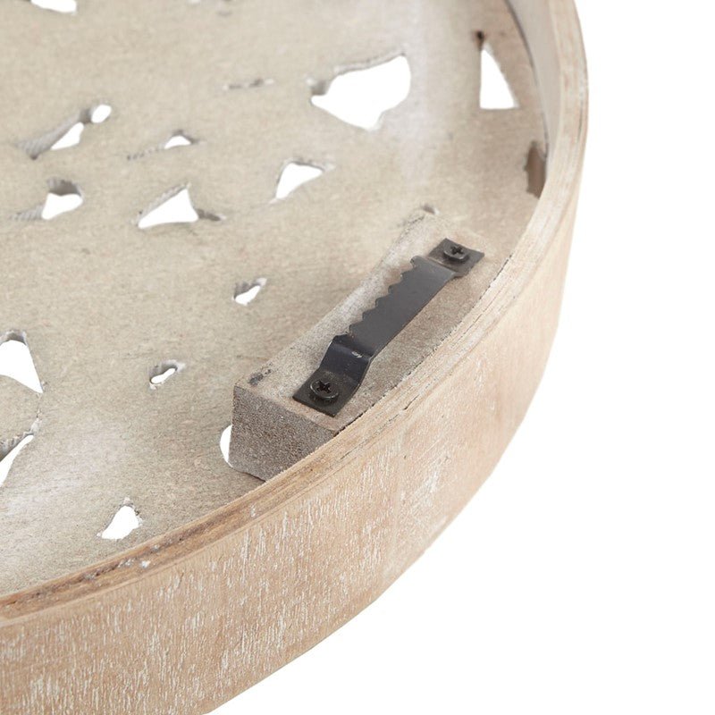 Medallion Trio Distressed White Floral 3 - piece Carved Wood Wall Decor Set - Quahog Bay Bedding