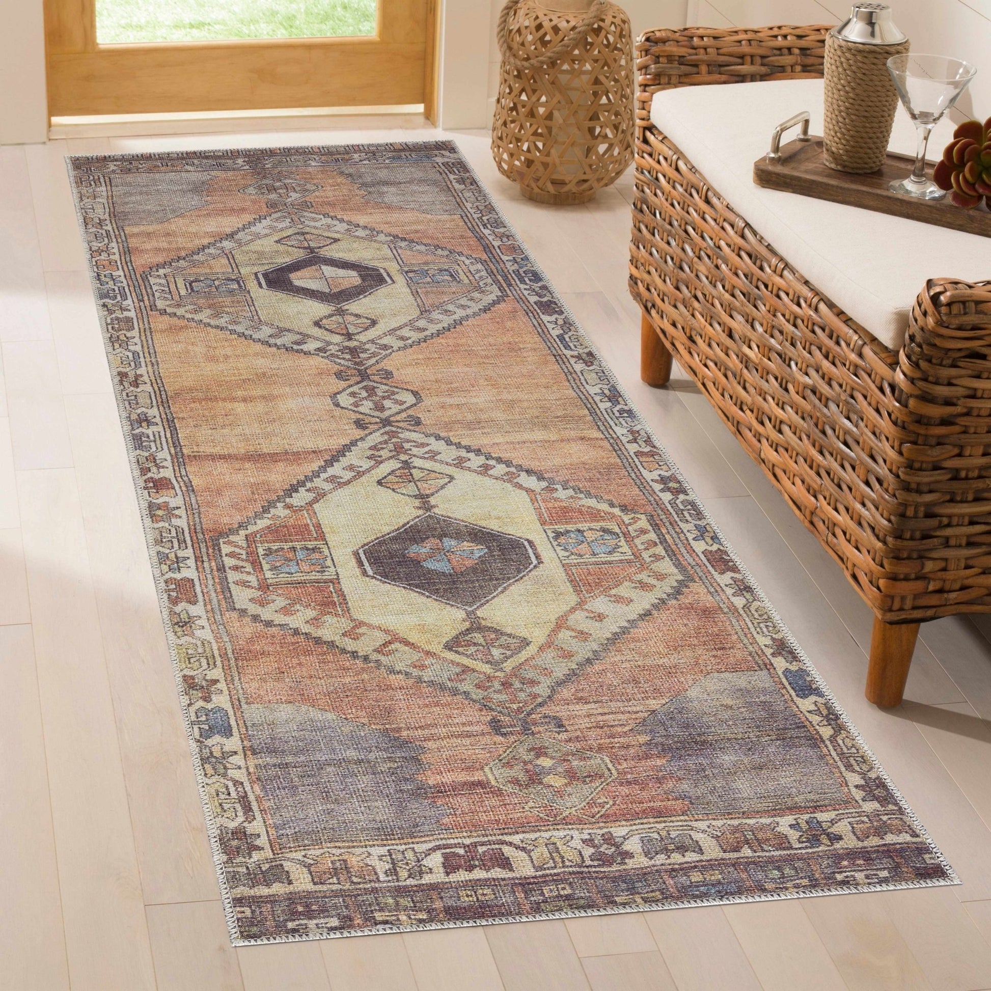 Medinah Washable Rug - Low Pile | Traditional Style - Quahog Bay Bedding