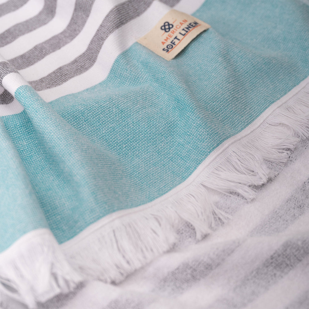 Mediterranean 100% Cotton Turkish Bath Towels - Quahog Bay Bedding