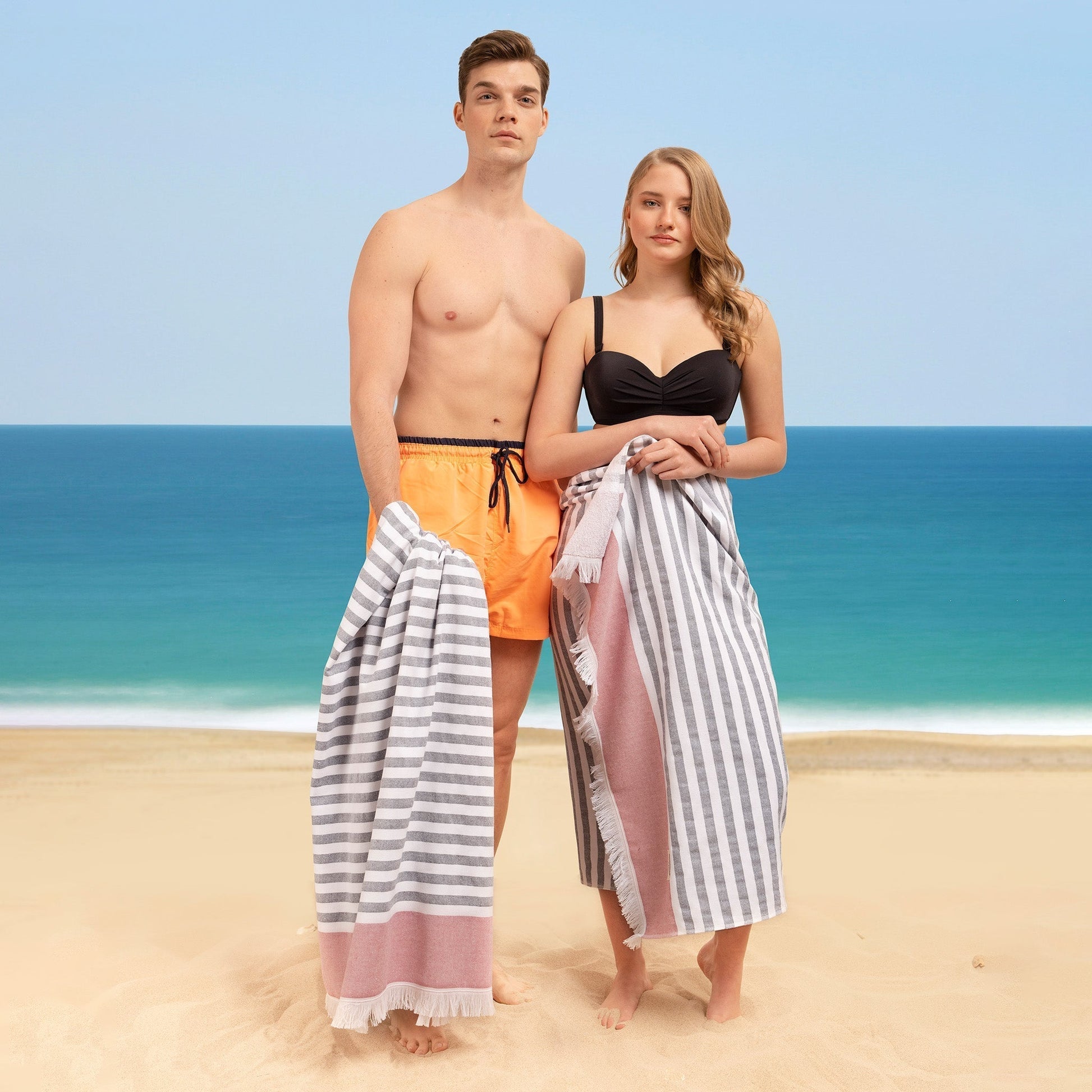 Mediterranean 100% Cotton Turkish Bath Towels - Quahog Bay Bedding