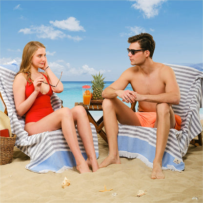 Mediterranean 100% Cotton Turkish Bath Towels - Quahog Bay Bedding