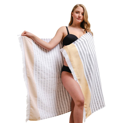 Mediterranean 100% Cotton Turkish Bath Towels - Quahog Bay Bedding