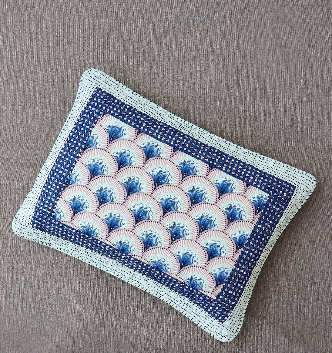 Mediterranean Blue Mint Green Patchwork Quilted Bedspread Set - Quahog Bay Bedding