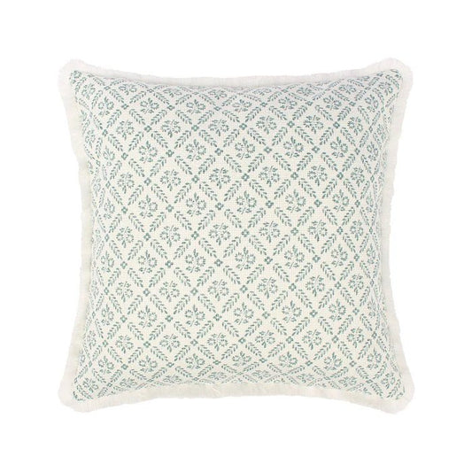 Melange Fringe Pillow - Spa Green - Quahog Bay Bedding