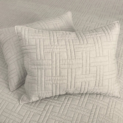 Melange Stitch Reversible Quilt Set - Natural - Quahog Bay Bedding